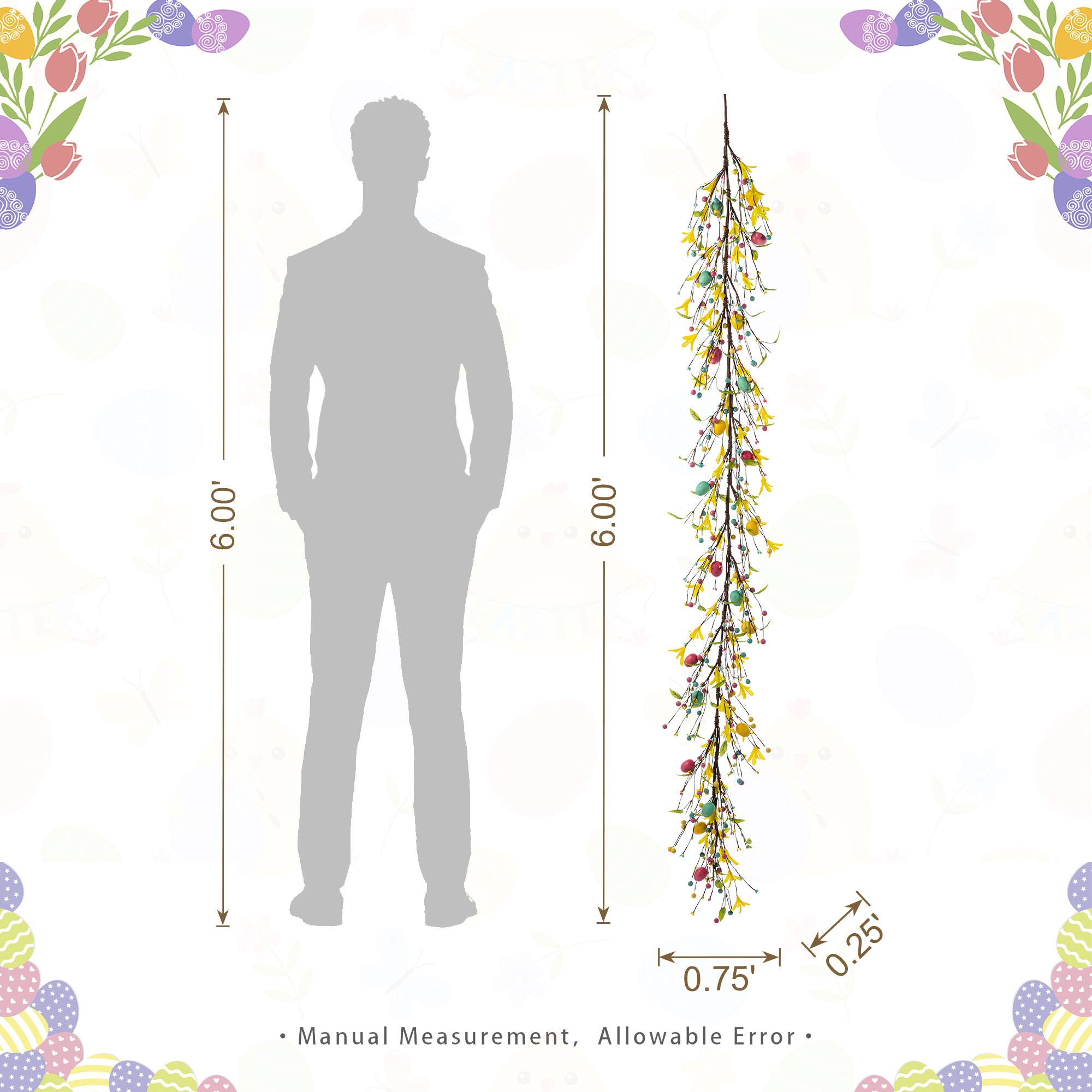 Glitzhome® 6ft Easter Egg & Flower Garland